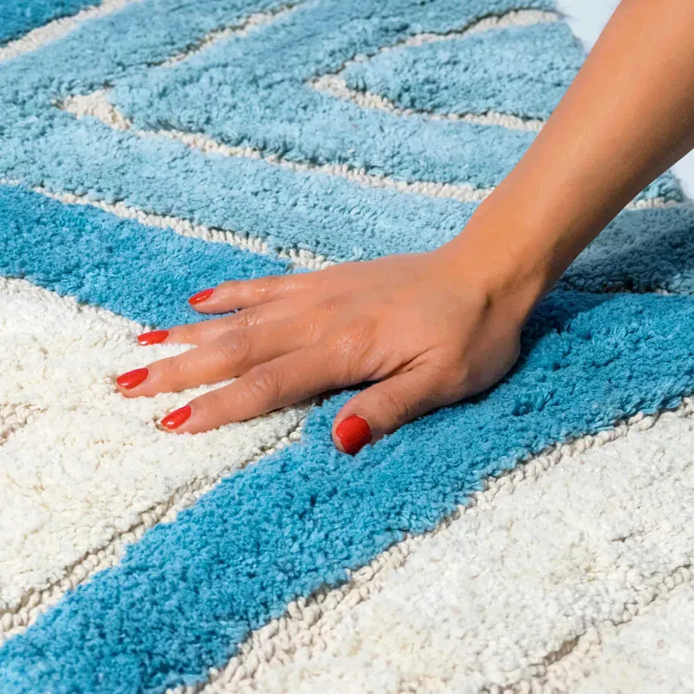 2pc Davenport Geometric Bath Rug Set - Aqua