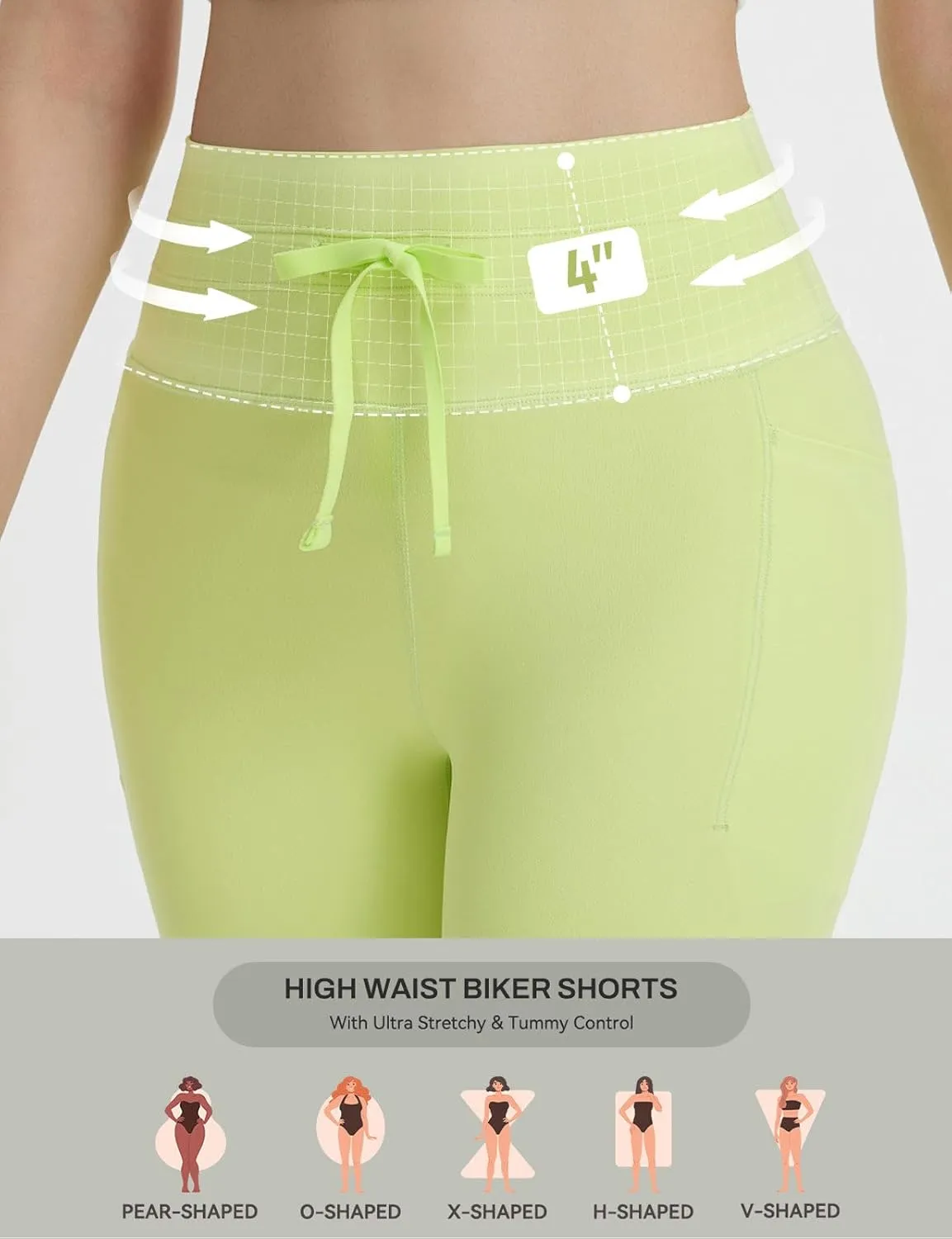 baleaf Women 8" Biker Shorts with Pockets, High Waisted Workout Short Tummy Control Yoga Gym Spandex Running Volleyball