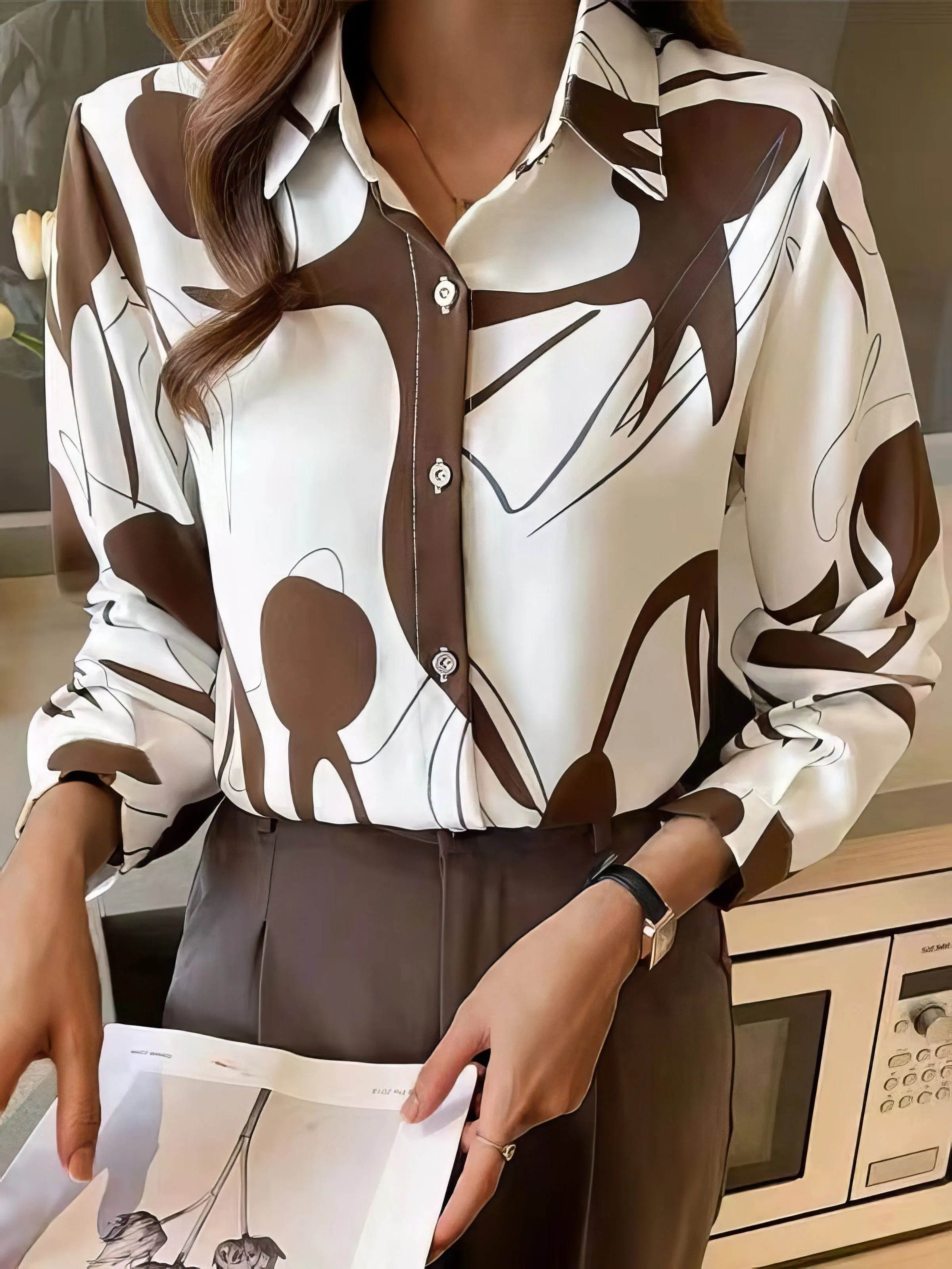 Black and White Abstract Blouse
