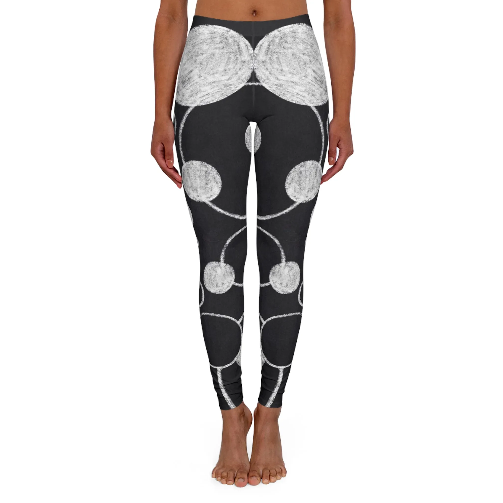 Black Dots - Inovax Women's Spandex Leggings