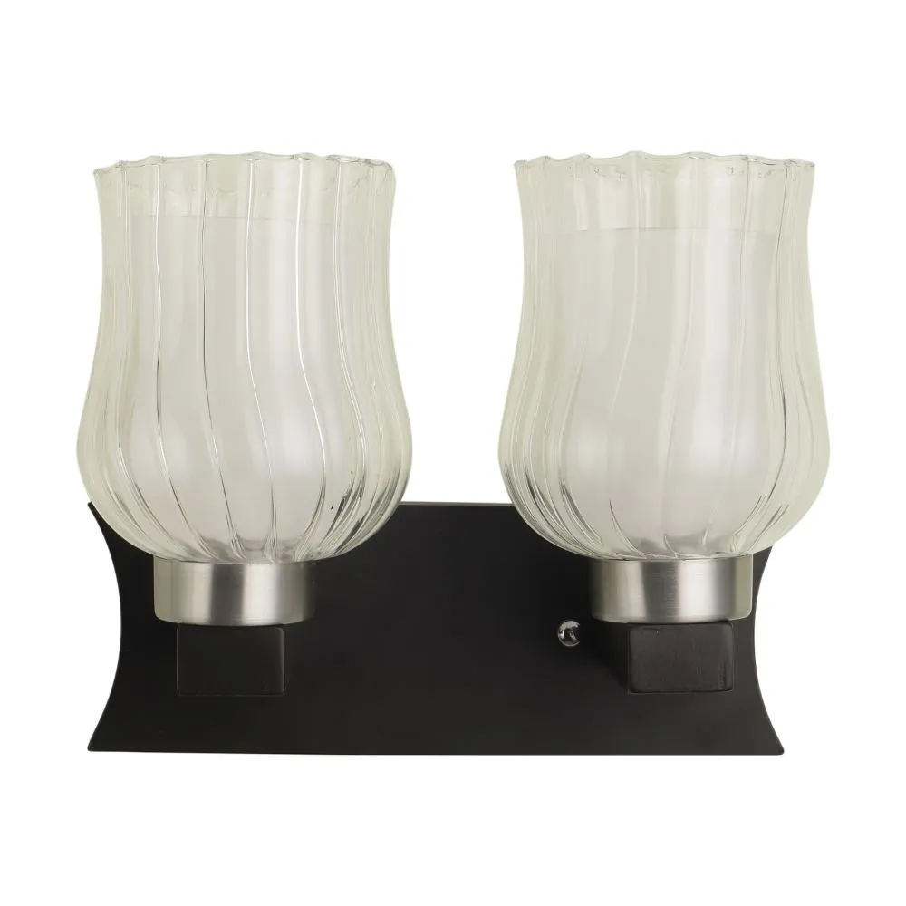 Black Wall Light White Glass - S-132-1W - Included Bulb