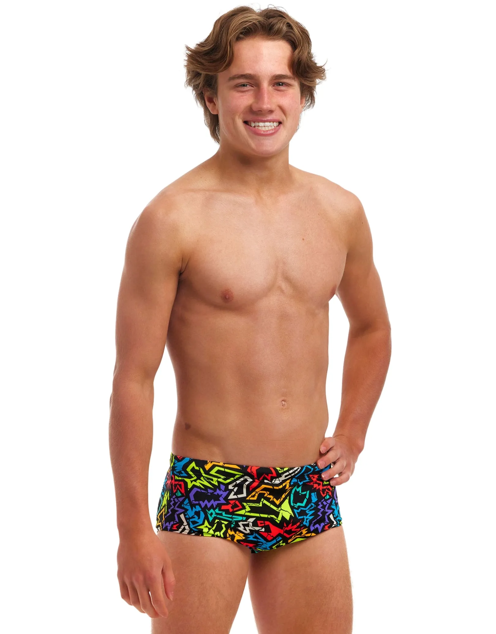 Boys Funk Me Sidewinder Swim Trunks - Black/Multi