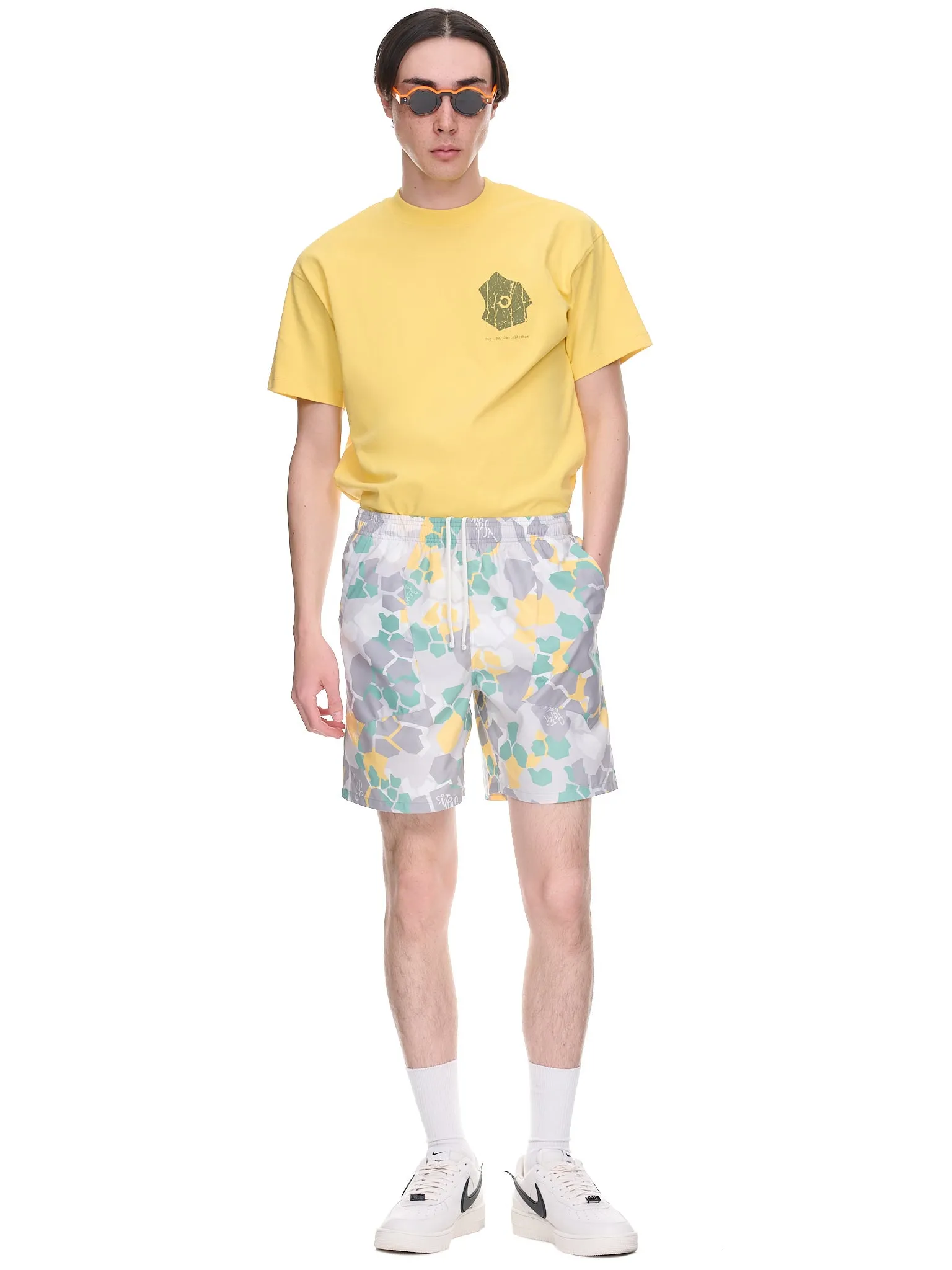 Camo Swim Shorts (OBJ00230714-YELLOW-CAMO)