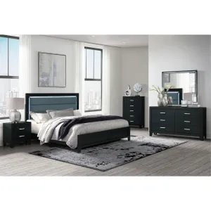 Carlos - 5 Pieces Queen Bedroom Set - Black by Couch.com