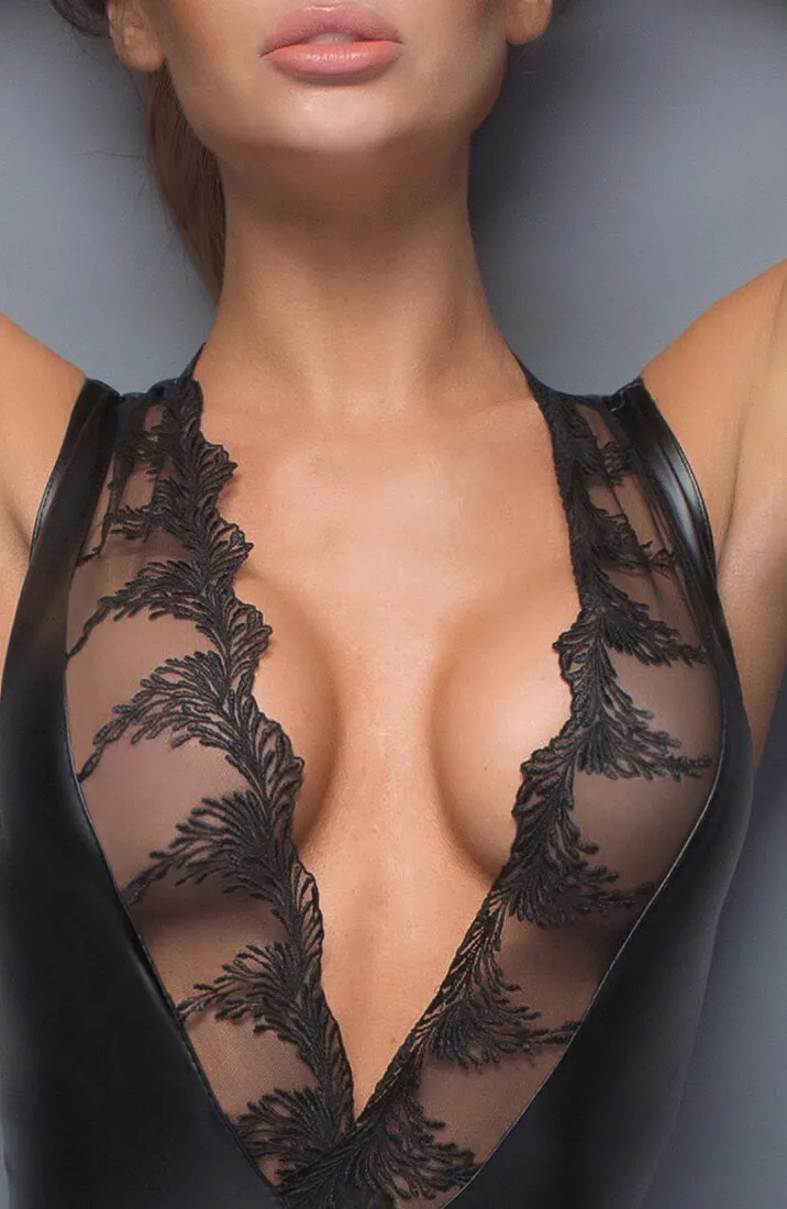 Catsuit with embroidery - Cleavage