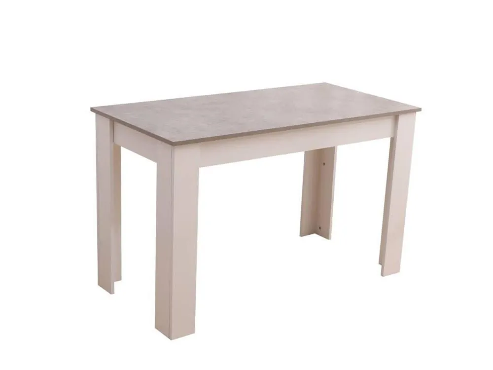 Dining Table Rectangular Wooden 120M - Grey & White