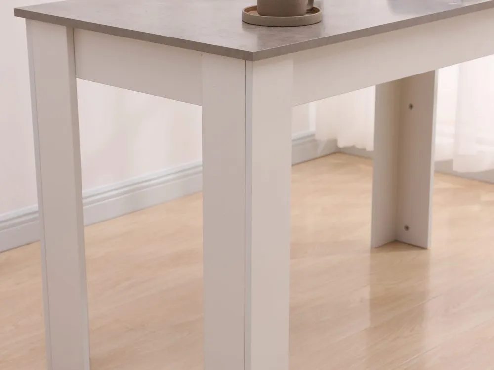 Dining Table Rectangular Wooden 120M - Grey & White