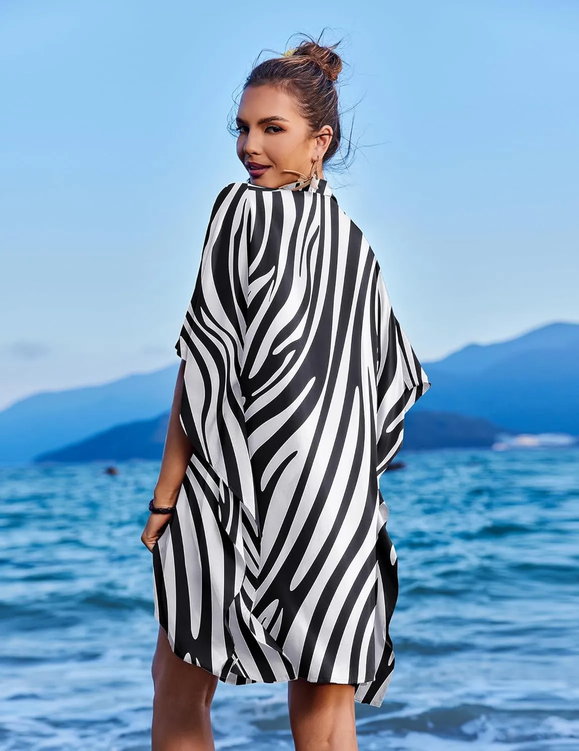 Ekouaer Beach Shirt Coverups for Women Button Down Bathing Suit Coverups for Swimwear