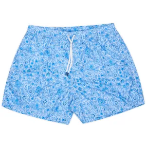 FEDELI Blue Floral Paisley Printed Madeira Airstop Swim Shorts Trunks NEW 3XL