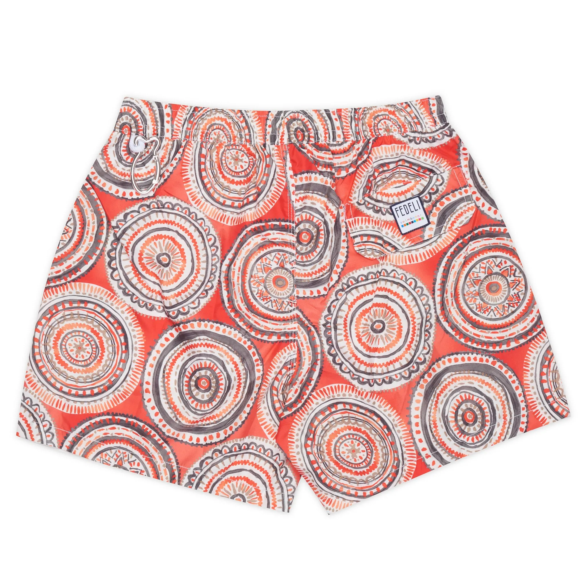 FEDELI Red Circle Print Maldive Airstop Swim Shorts Trunks NEW