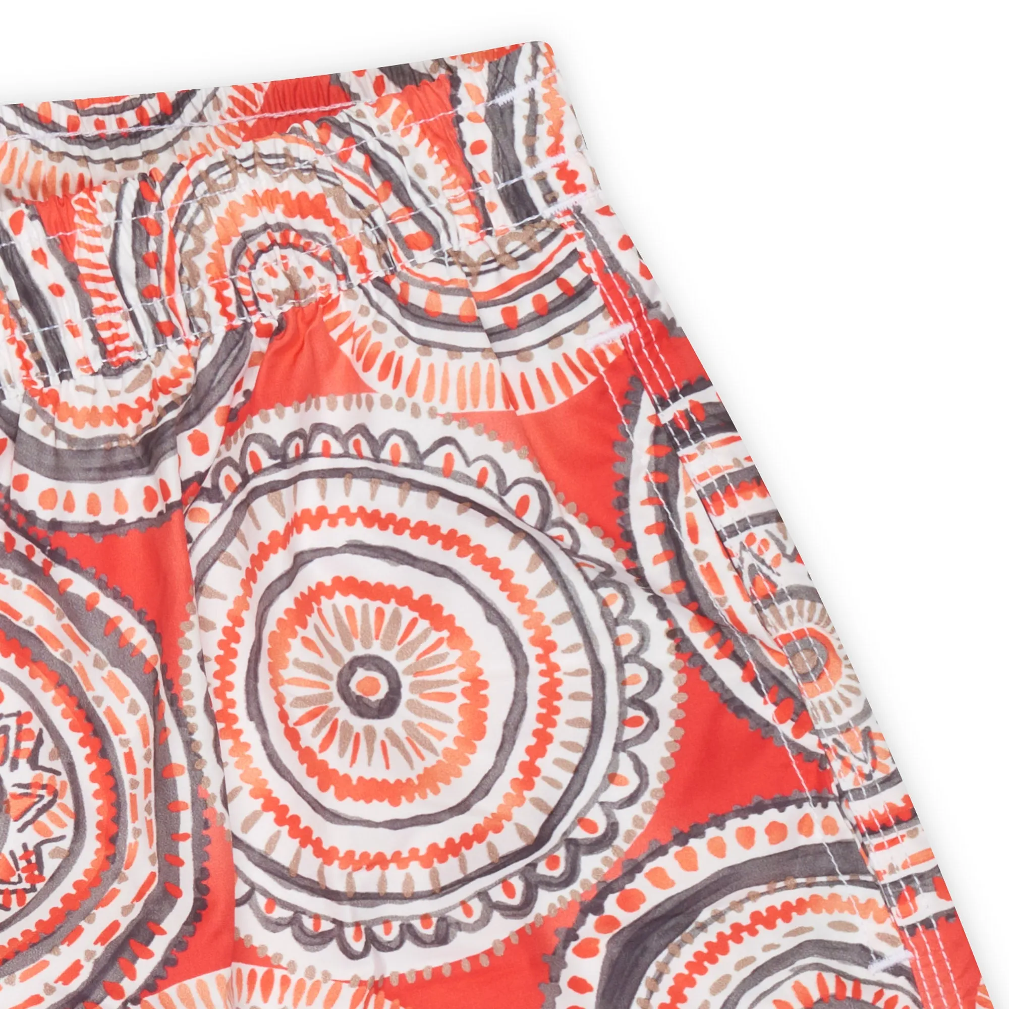 FEDELI Red Circle Print Maldive Airstop Swim Shorts Trunks NEW