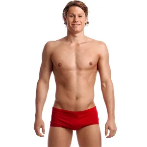 Funky Trunks - Still Red - Mens Plain Front Trunks