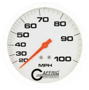 GAFFRIG PART #18006 4 3/4 INCH 100 MPH LIQUID FILLED SPEEDOMETER GAUGE WHITE KIT