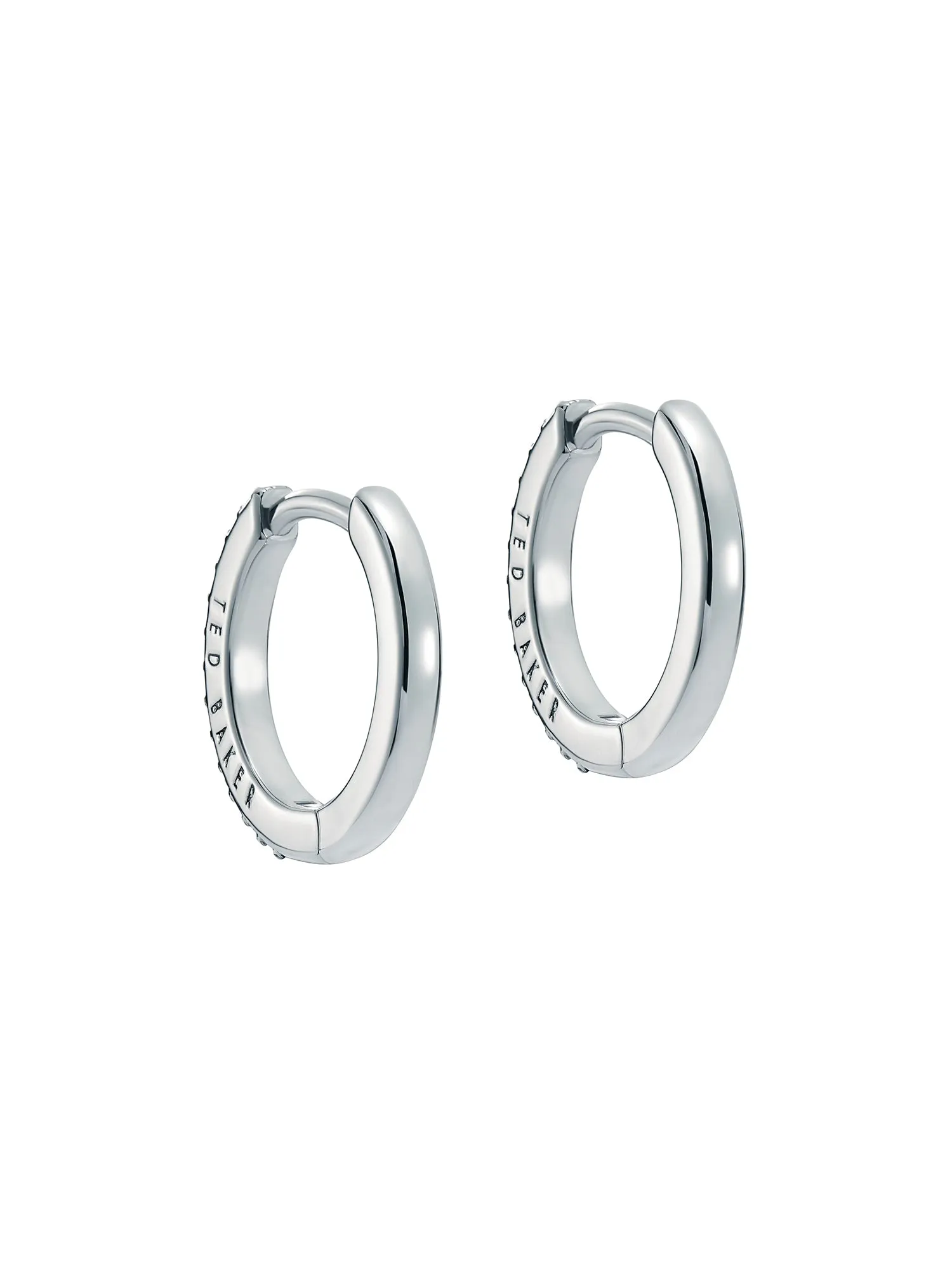 Heplie Crystal Hoop Earrings (14Mm) Silver