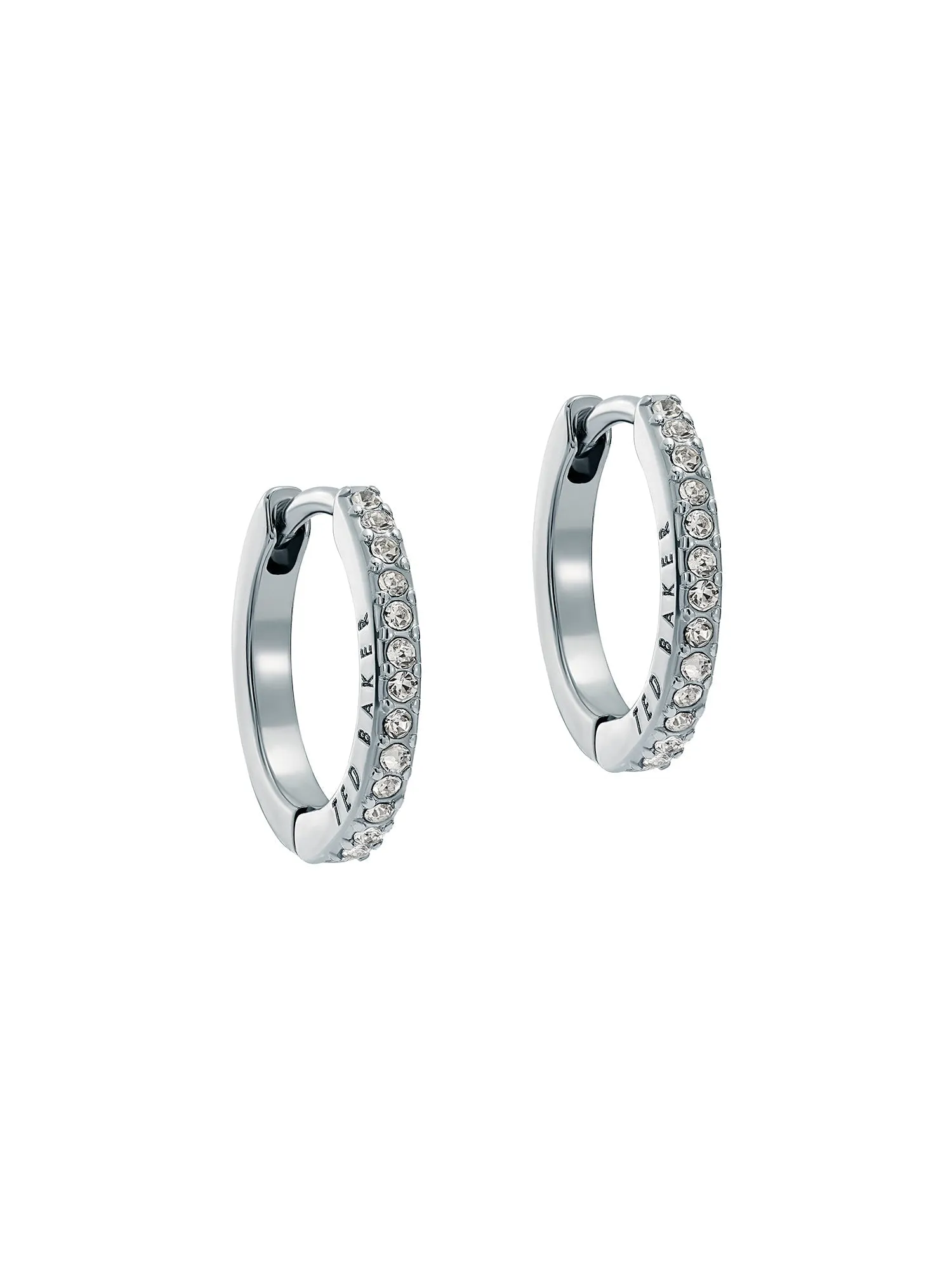 Heplie Crystal Hoop Earrings (14Mm) Silver