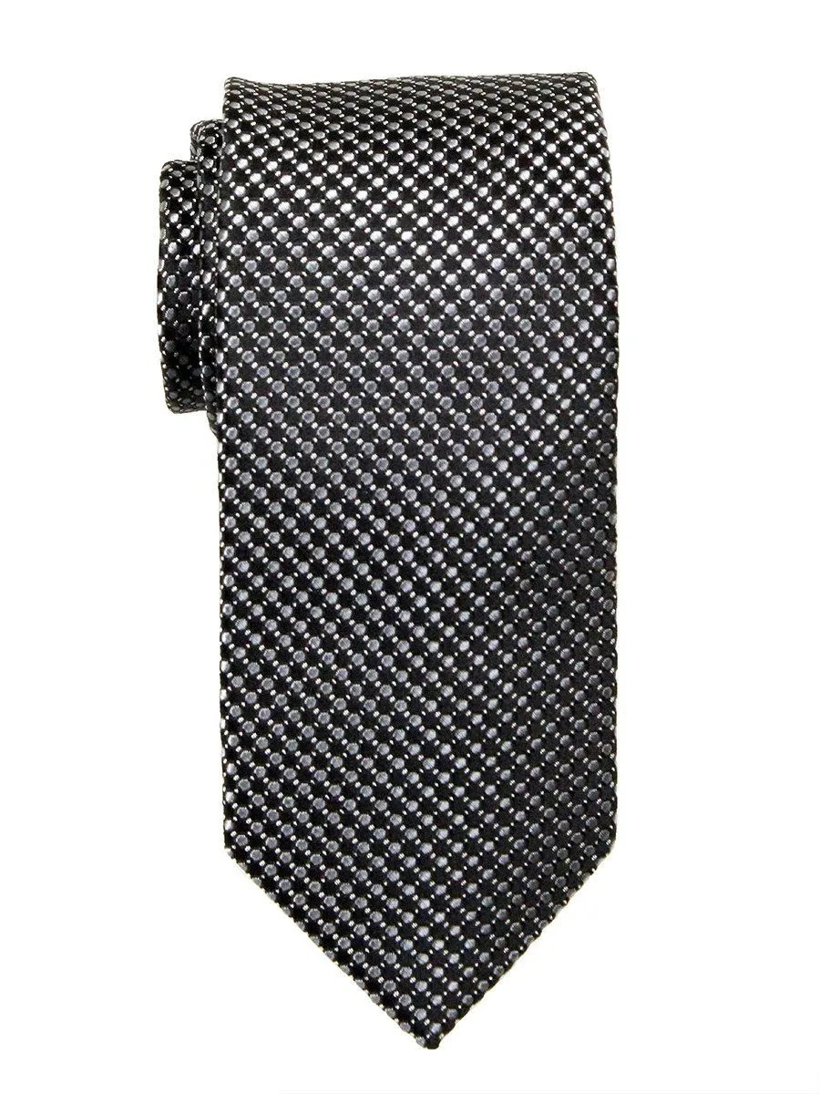 Heritage House 23750 100% Woven Silk Boy's Tie - Neat - Black/Gray