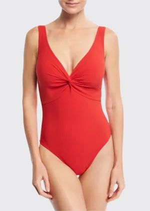 Karla Colletto Basic Twist One Piece Swimsuit