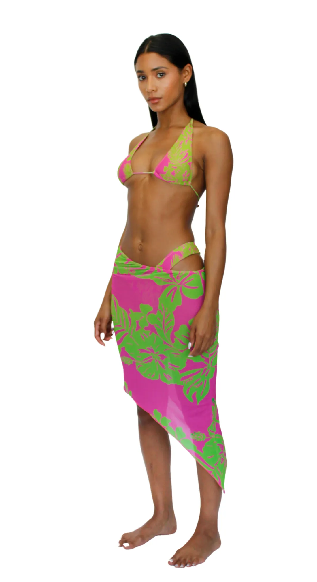KIAH MESH SKIRT - PINK/GREEN