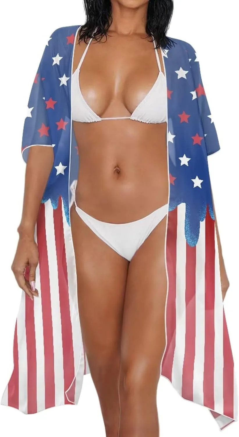 Kimono Cardigan for Women Summer Swimsuit Coverups Bikini Beach Loose Swimwear Bathing Suit Oversize Cover Up Long