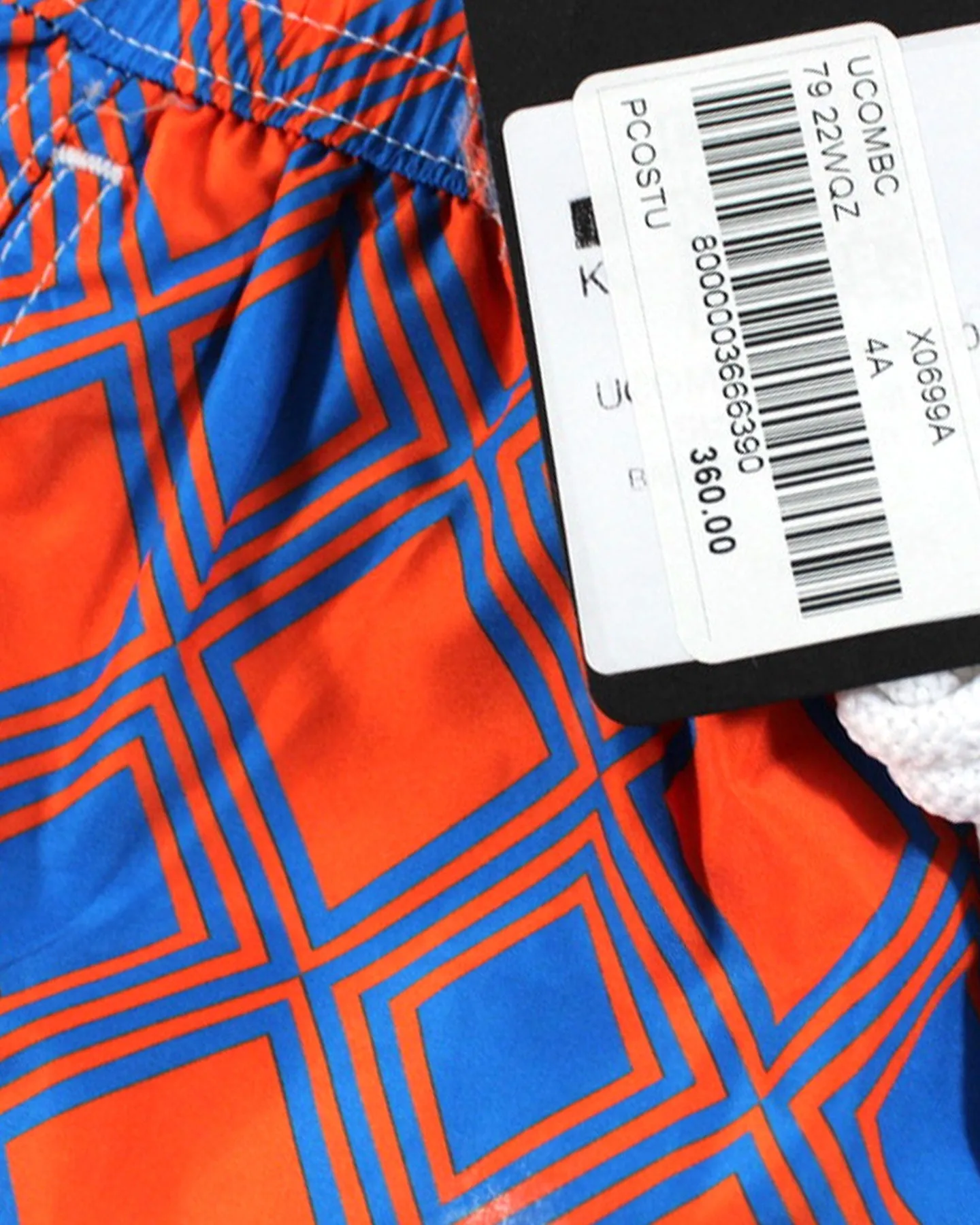 Kiton Kids Swim Shorts Orange Blue Geometric - Kids 4 Years Old FINAL SALE