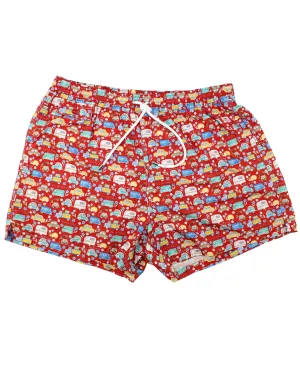 Kiton Swimwear Men Swim Shorts XL Red Automobile - Novelty SALE