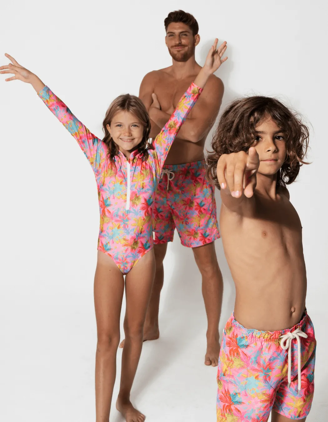 Mid Waist Pink Palm Womens Bikini Bottoms