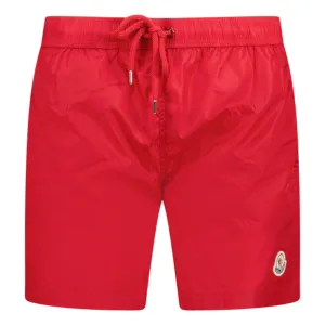 Moncler Logo Patch Swim Shorts Red