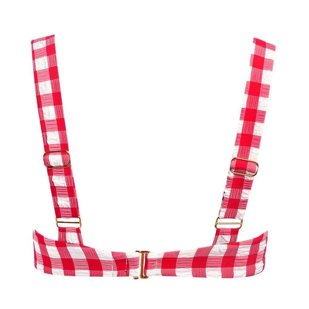 Montce Red Gingham Kayla Bikini Top