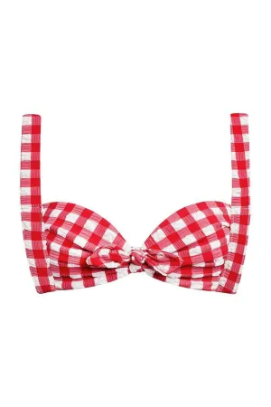 Montce Red Gingham Kayla Bikini Top