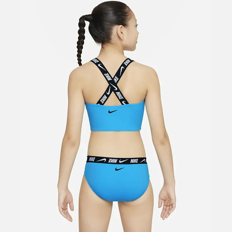 Nike - Girls' Logo Tape Crossback Midkini Set (Blue Lightning)