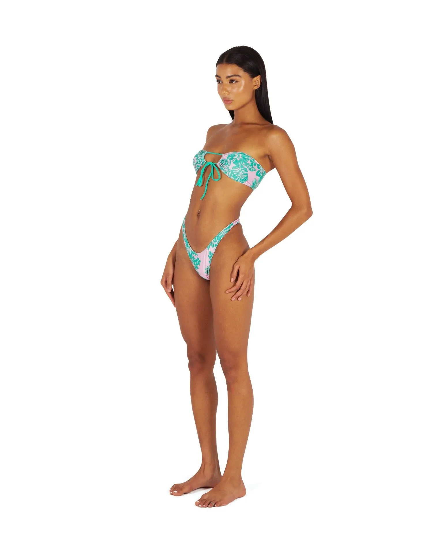 OREYA HIGH CUT BOTTOM - PINK/GREEN