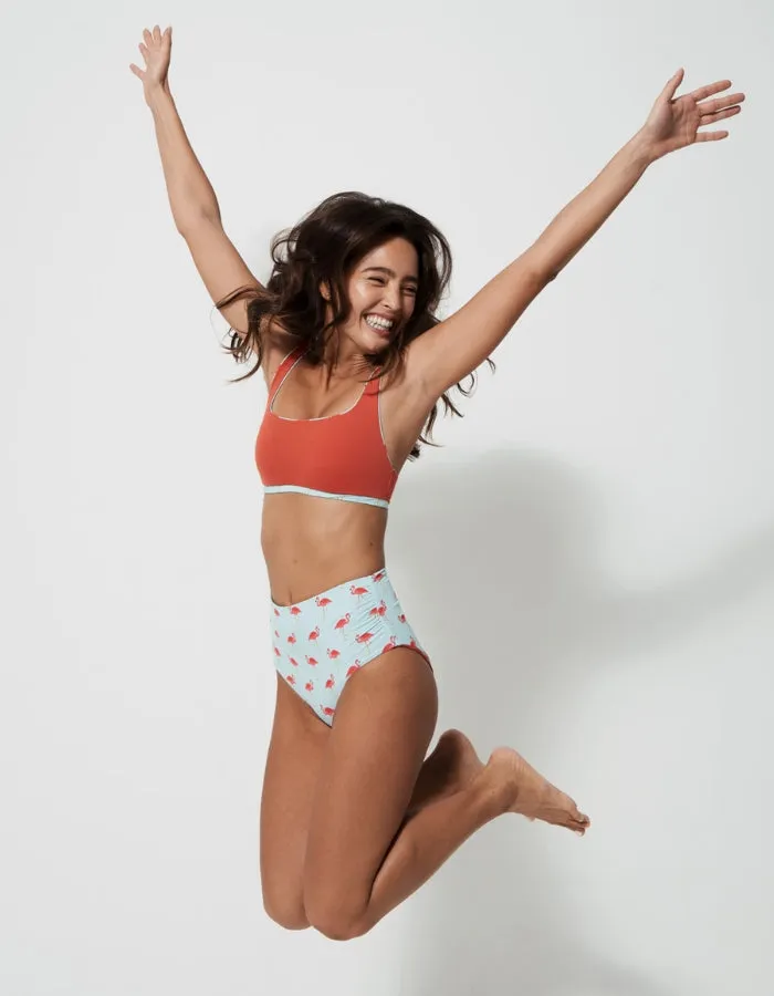 Pink Flamingo Womens Tank Bikini Top