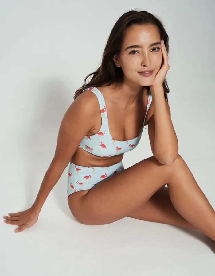 Pink Flamingo Womens Tank Bikini Top