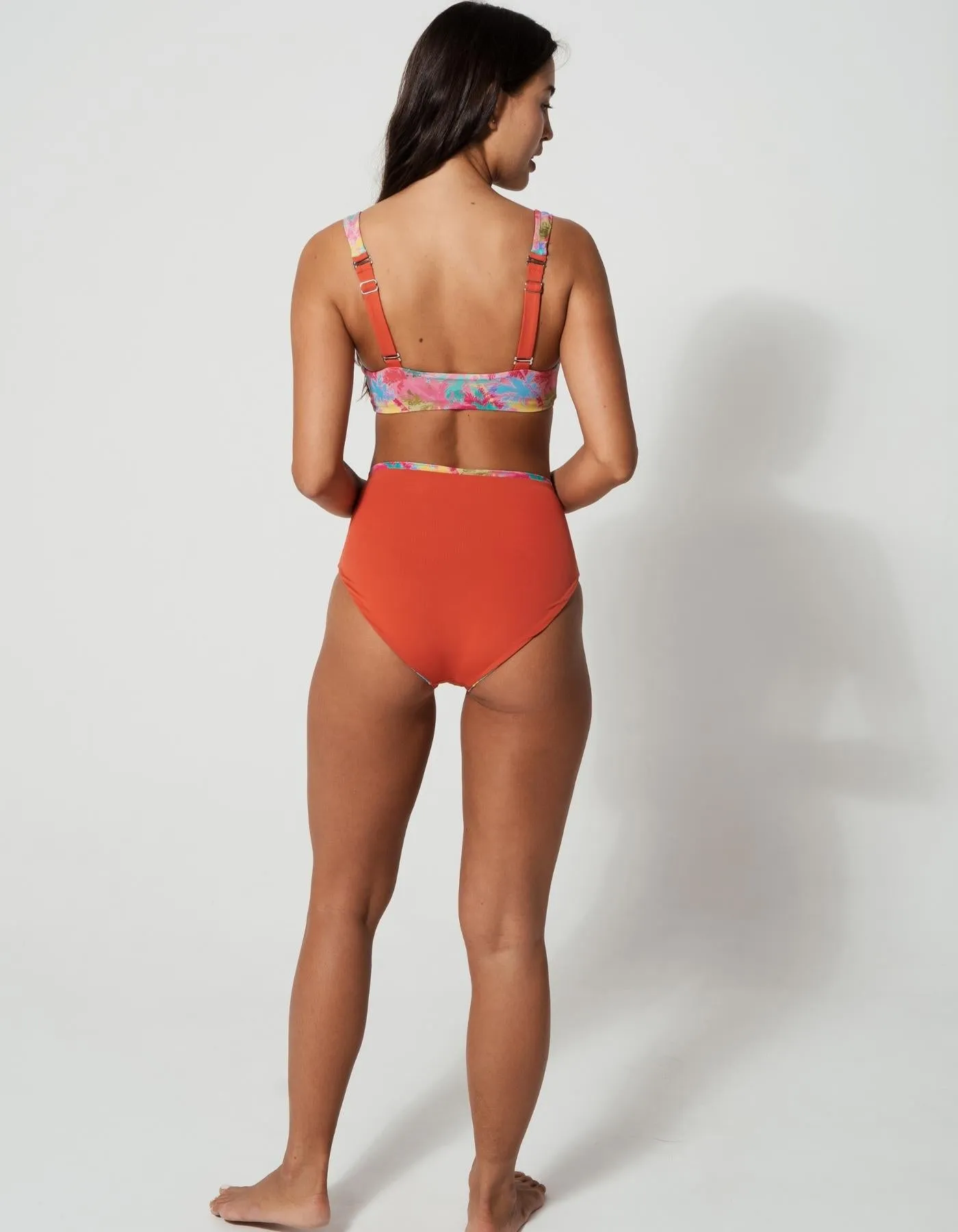 Pink Palm Womens Tank Bikini Top