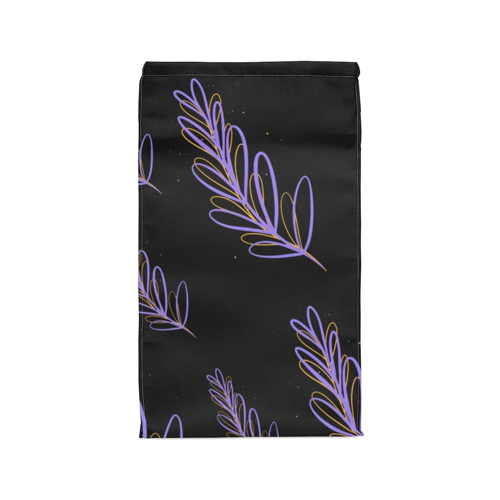 purple leaf Polyester Lunch Bag