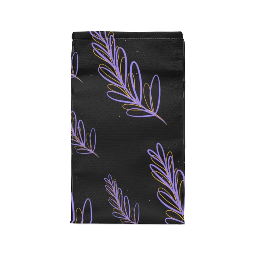 purple leaf Polyester Lunch Bag