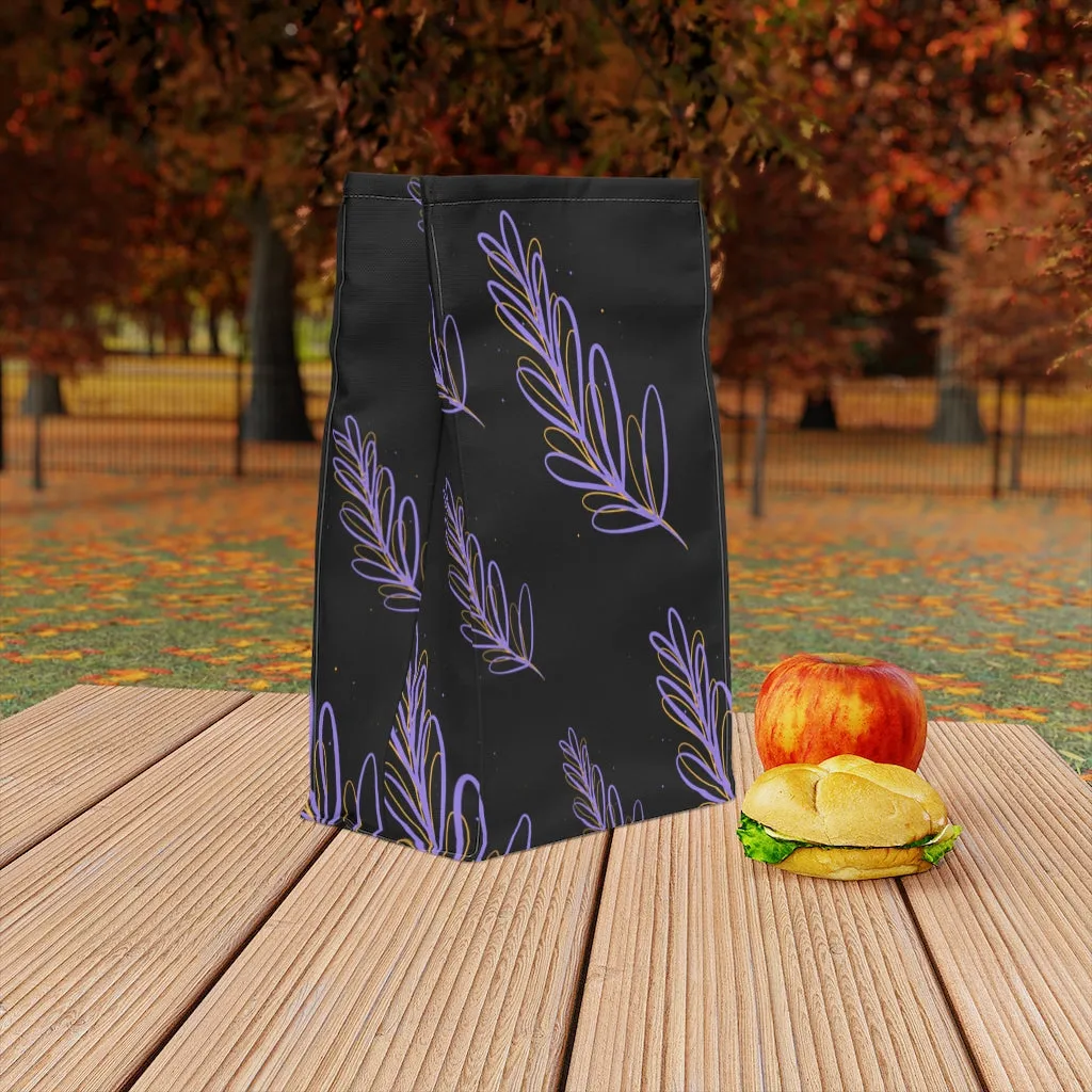 purple leaf Polyester Lunch Bag
