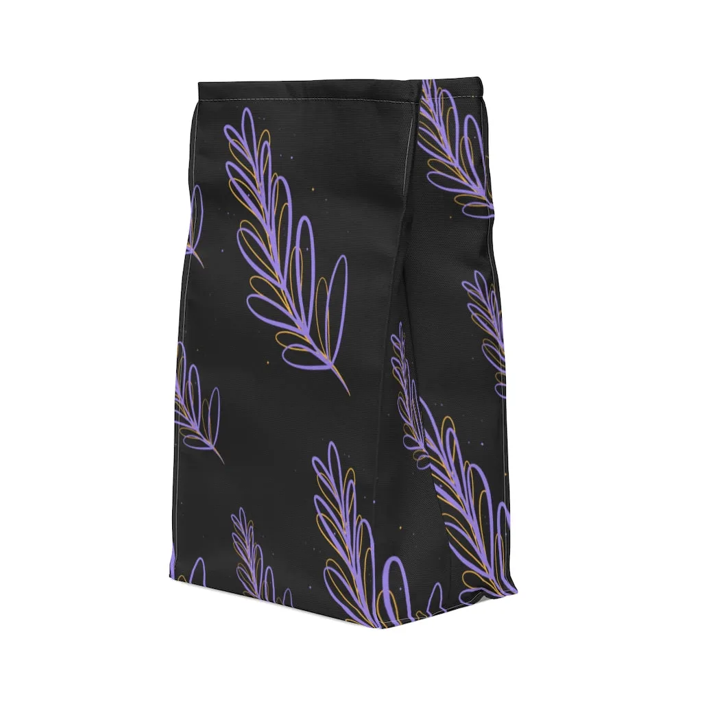 purple leaf Polyester Lunch Bag