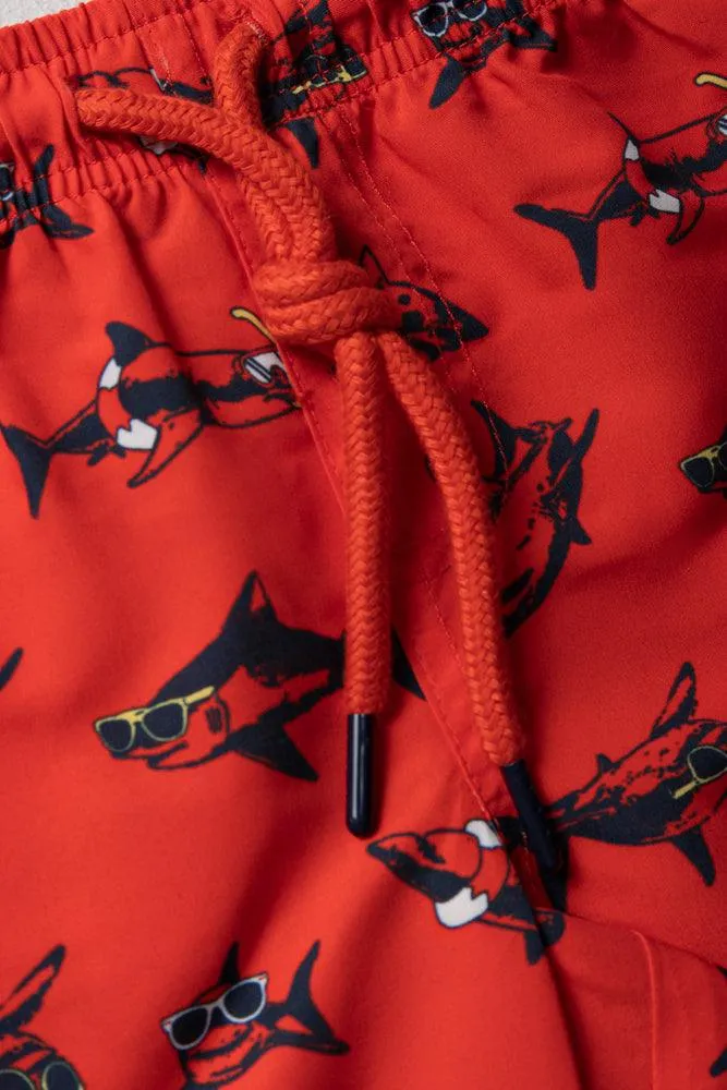 Shark Swim Shorts Red