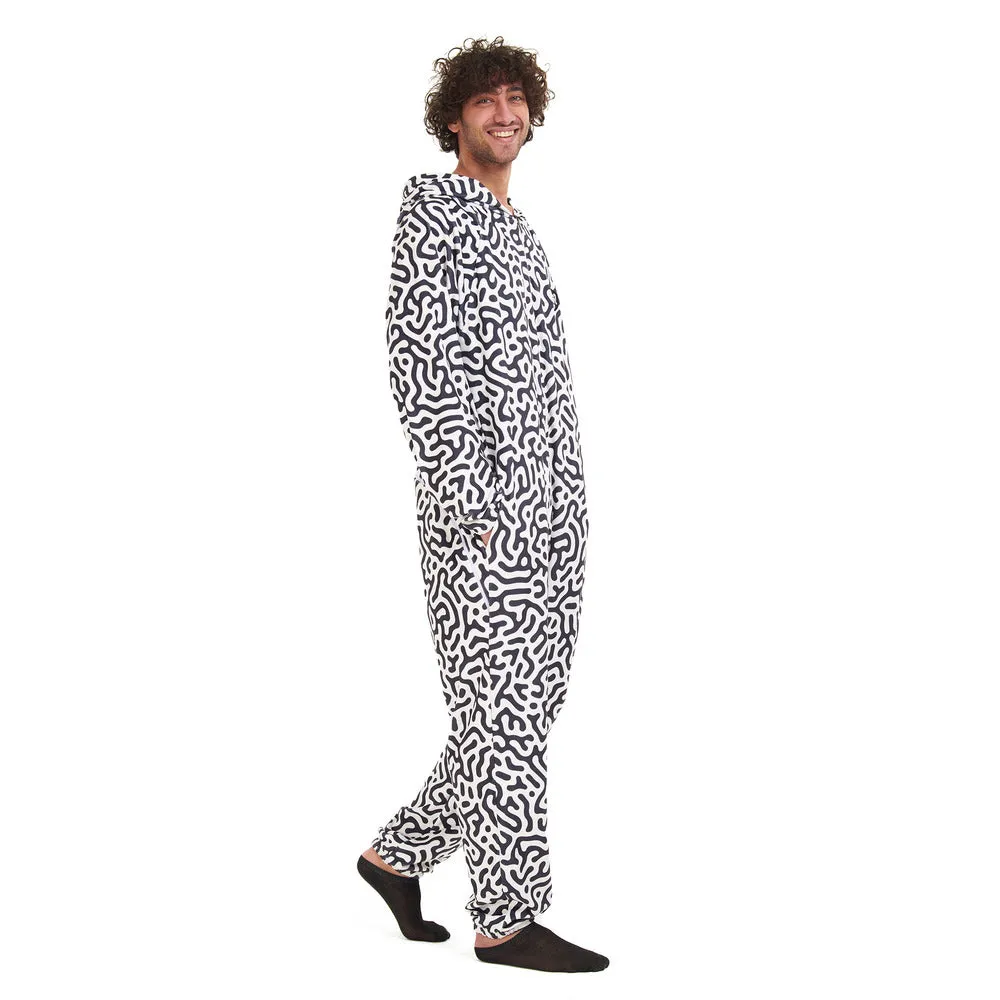 Snuggs Blanket Onesie Black Doodles