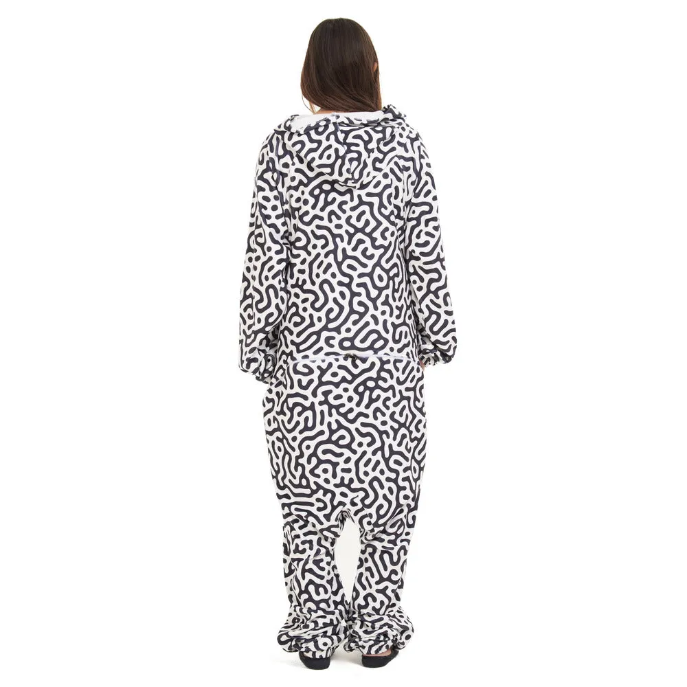 Snuggs Blanket Onesie Black Doodles