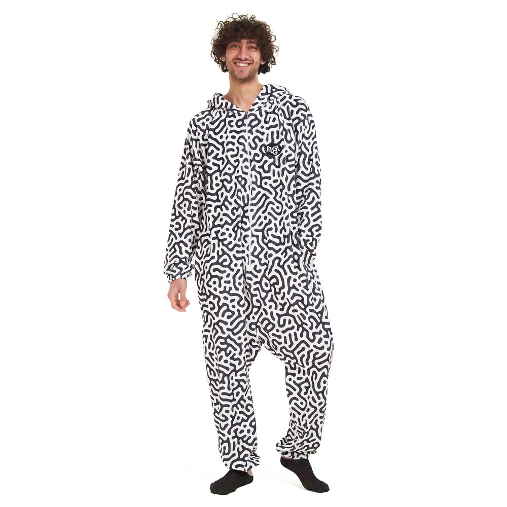Snuggs Blanket Onesie Black Doodles