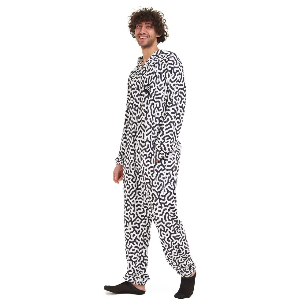 Snuggs Blanket Onesie Black Doodles