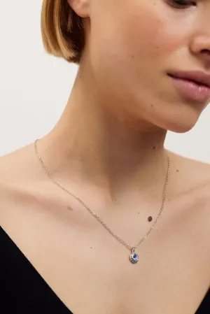 Soltell Solitaire Sparkle Crystal Pendant Necklace Lt-Blue-Silver