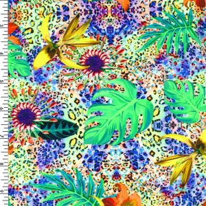 SP-NP2690 Blue Yellow Green Orange Printed Spandex