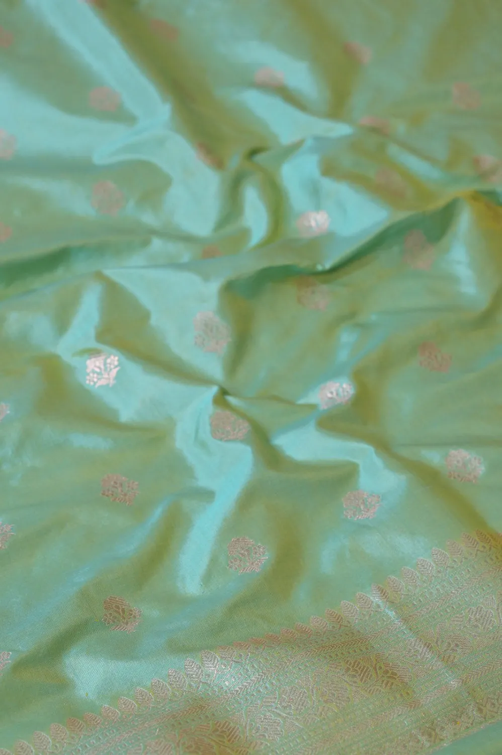 Stunning Green Banarasi Katan Silk Suit Set - Handloom Unstitched