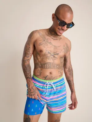 The Rainbow Statics 4" (Classic Lined Swim Trunk)