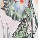 White Floral & Palm Print Swim Coverup