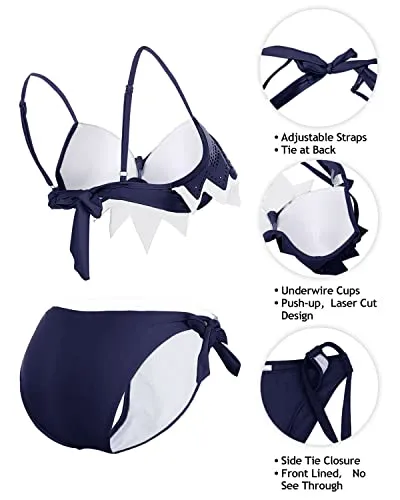 Women Two Piece Swimsuit Push Up Underwire Bikini Sets Sexy Bathing Suits